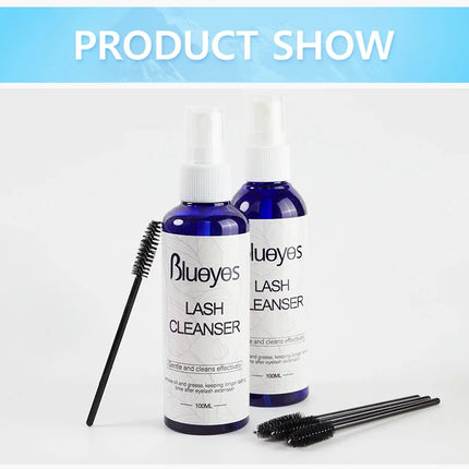 Blueyes 100ml Eyelash Cleanser Primer Grafting False Eyelashes Extension Spray Lash Cleaning Non-irritating Liquid Makeup Tools