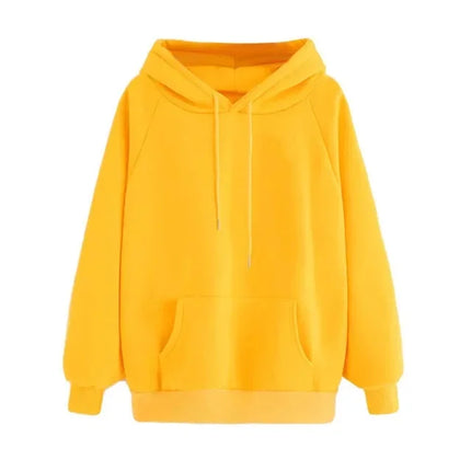 Thickened Fleece Hoodie Women's Long Sleeve Loose Fit Blank Version Autumn Winter New Style Korean Style Solid Color Sweatshirt