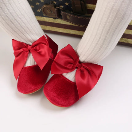Fashionable Red Baby Shoes for Newborn Girls Cloth Bottom Elegant Noble Casual First Walking Shoes