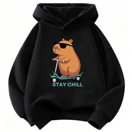 Funny Stylish Capybara Fashion Design Sweatshirt Children's Hoody for Boys Girls Autumn Winter Casual Hoodies