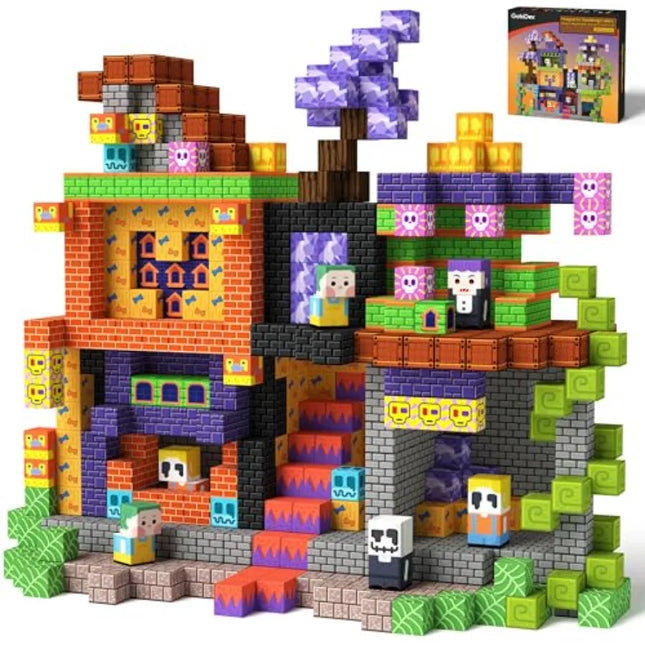 Magnetic Blocks, 100PCS Building Toys for 3+, Upgraded Zomblock STEM Sensory Magnets Construction Set, Birthday for Boys and Gi