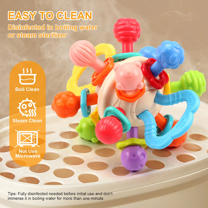 Baby Toys Manhattan Round Ball Soft Silicone Hand Grab Ball Rattle for Infant 0-12months Infantil Chewable Teethers Toys