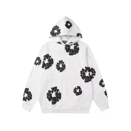 DENIM TEARSTHoodie Cross border European and American Hot selling Cotton Foam Printed Tears Hoodie Men's and Women's Hoodies
