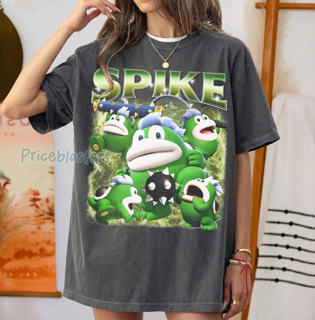Super Mario Bros Fan Gift Green Spike Monster Shirt 2026 Summer New Men Women Fashion Oversized Street Y2K Cotton T-shirts