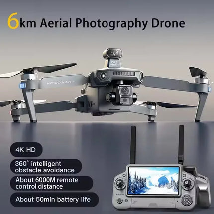 Teeggi KF100 MAX GPS RC with screen Drones With 4K HD Camera Profesional 3-Axis Gimbal obstacle avoidance 6KM Foldable RC Dron