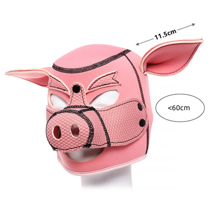 Slave Roleplay Erotic Costumes of Leather Pig Head Hood Mask for Men Gay Bdsm Bondage Pet Play Headgear Sex Toy Exotic Accessory