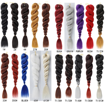 Colorful Ombre Jumbo Braiding Hair Low Temp Flame Retardant Synthetic Hair Bulk Tangle Free Crochet Twist Braids Hair Extensions