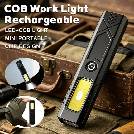 Rechargeable LED Handheld Flashlight 600LM Powerful Mini COB Flashlight Outdoor Camping Fishing Flashlight Pen Clip Lantern