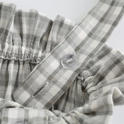Baby Rompers Newborn Boy Girl Sleeveless Jumpsuits Sunsuits One Piece Infant Netural Plaid Outfits Toddler Clothes 6m-3T