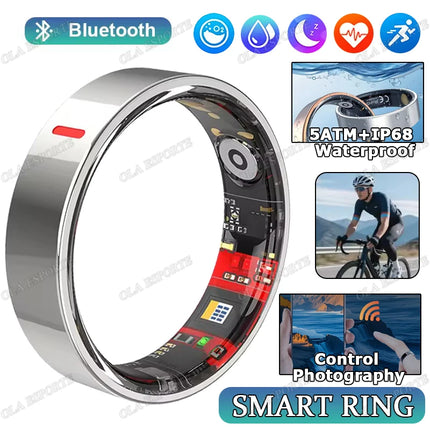 2026 New Smart Ring Women Men Super Narrow 7mm Heart Rate Health Stress measurement Monitor IP68 Waterproof Fashion Sports Rings