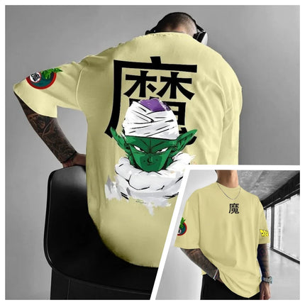 2026 Summer Dragon Ball T-Shirt Piccolo Demon King Graffiti Print 100%Cotton Oversized Retro High Quality Tee for Men Women Kids