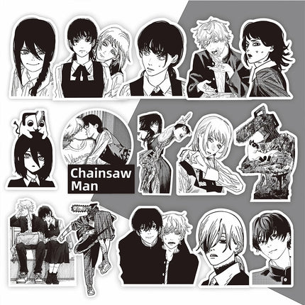 10/30/75pcs Chainsaw Man Anime Stickers Cool Black White Manga Graffiti Sticker Decoration Laptop Water Bottle Phone Decals Gift
