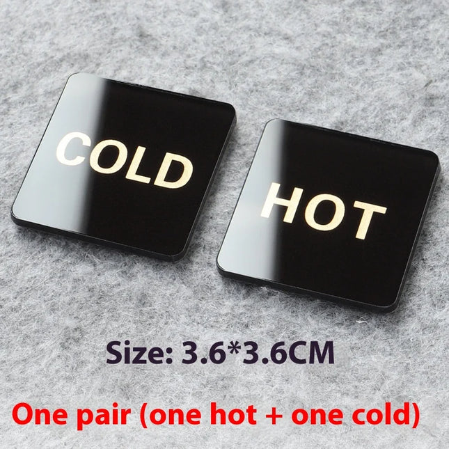 Acrylic Hotel Bathroom Faucet Hot and Cold Water Reminder Sign Toilet Hot and Cold Water Logo Sticker