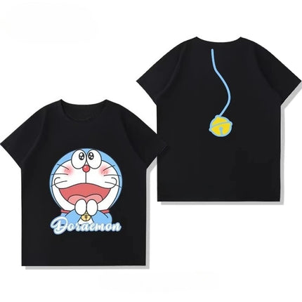 Potdemiel Summer New Doraemon Children's Pure Cotton T-Shirt, Boys and Girls Tops, Comfortable and Breathable Children's T-Shirt