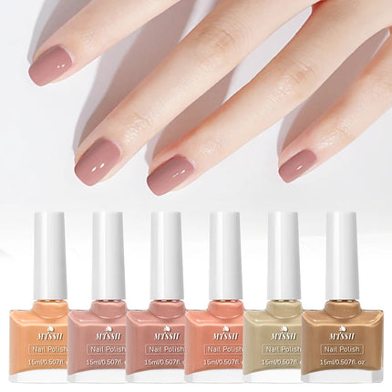 6pcs/set 15ml Water-Based Nail Polish Long Lasting Quick Drying No Need of Lamp to Cure Nail Supplies Vernis for Nails Manicure