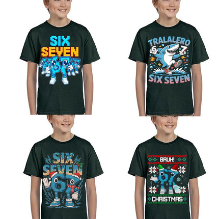 67 brainrot Meme Steal A BrainRot Italian Cartoon T-shirt  Kids Children Summer Cotton Casual Tshirts Funny Tees T Shirts