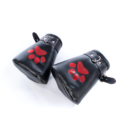 BDSM Cosplay Puppy Play Dog Gloves Dog Paw Print Padded Fist Mitts Sex Toys PU Gloves Dog Paws Suitable for Slave Cosplay Party