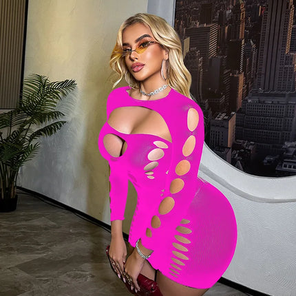 Hot Women's Plus Size Open Crotch Lingerie Bodysuit Sheer Fishnet Stockings Mesh Tights For Seductive Evening Wear bodysuit