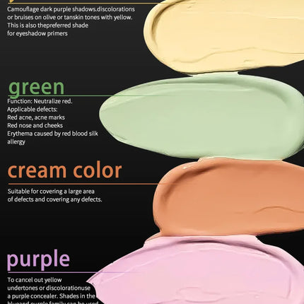 Full Coverage Waterproof Liquid Concealer LongLasting Oil Control Green Purple Orange Contour Matte Nude Facial Concealer Makeup