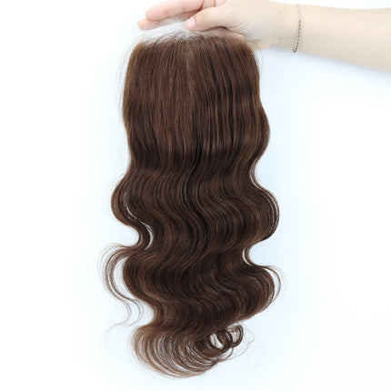 Body Wave Silk Base Lace Closure with Clips in 12x13cm Silk Top Peruvian Virgin Human Hair Topper Black Brown Hair Toupee