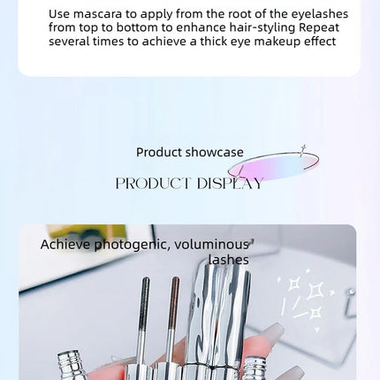 Waterproof Spiral Brush Head Mascara - Steel Tube Long-lasting Easy To Apply - Suitable for Beginners Party Makeup Mascara