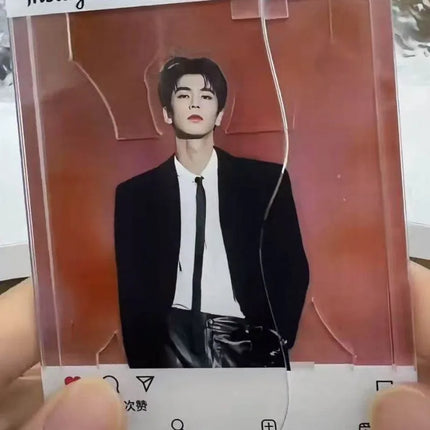Fashionable and Handsome Male Star Zhang Linghe Acrylic Pull-out Standing Sign Model Keychain Desktop Ornament Fans Support Gift