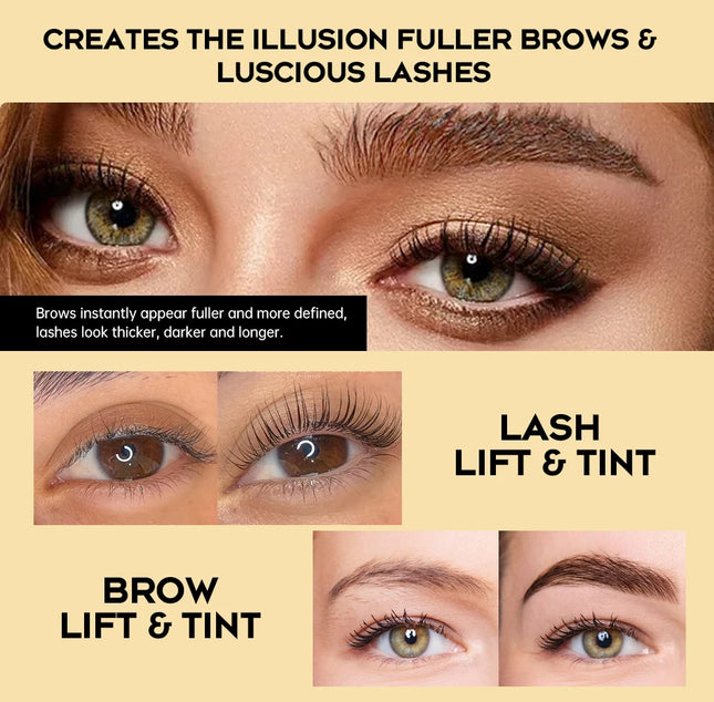 Gollee Lash and Eyebrow Tinting perm Kit Eyelashes Perm Semi-permanent Lash Lift Kit Eyelash Enhancer 4-6 Weeks Lasting Makeup