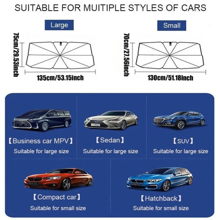 Summer car front windshield sunshade, silver coated sunshade, in car sun protection and cooling sunshade