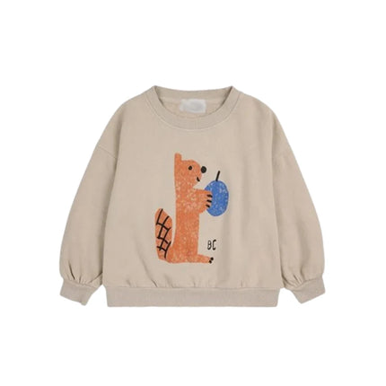Children's Spring Autumn Hoodie Cartoon Print Unisex Sweatshirt European Style Top for Boys And Girls