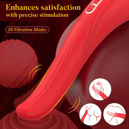 Tongue Licking with Sucking G Spot Vibrator 3 in 1 Sex Toys for Women Powerful Clitoral Nipple Oral Sucker Stimulation Massager