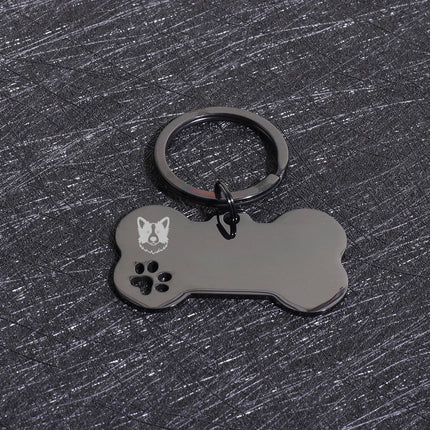 Custom Text Dog Tags Personalized Name Dog Cat ID Tag Bone Shaped Pendant Laser Engraving Address Number Customized Pets ID Tag