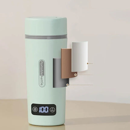Portable Mini Temperature Adjustable Electric Water Heater Cup with Thermal Insulation for Office and Travel