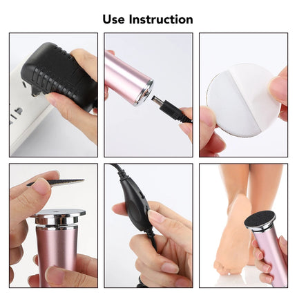 Electric Foot Callus Remover Machine Professional Pedicure Tool For Dead Skin And Heels Cuticle Removal 60 Replacement Sandpaper