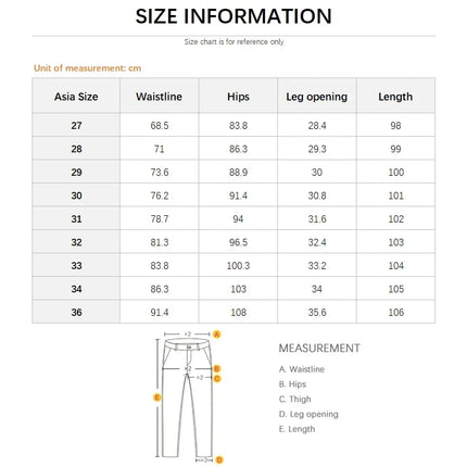 Men's Vintage Jeans Designer Korean Fashion Snowflake Wash Stretch Straight Pencil Pants Classic Slim Male Denim Trousers