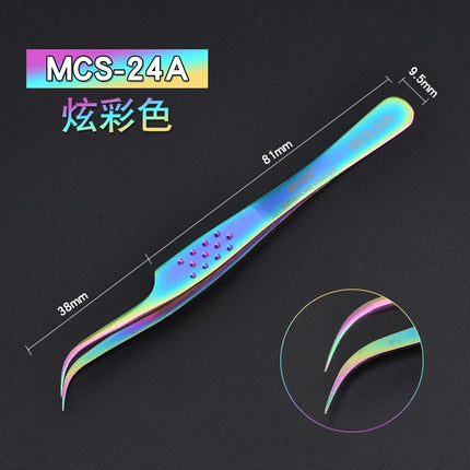 1pcs Vetus MCS Series Blue/Gold/Colorful Russian Volume Bloom Eyelash Extension Tweezers Stainless Precision Lash Tweezers Tools