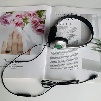 Fashion Retro Classic Headset Y2K Wired Headphone 3.5mm Type C Over Ear Earbud