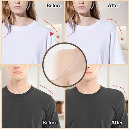 1Pair Invisible Detachable Breathable Silicone Shoulder Pad  for Woman Shoulder Enhancer Reusable Self-Adhesive Clothing