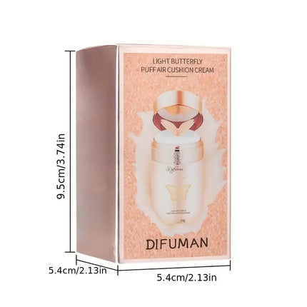 Moisturizing BB Cream with Butterfly Cushion,For all Skin Tones,Light Coverage with Moisturizing Brightening Foundation Makeup