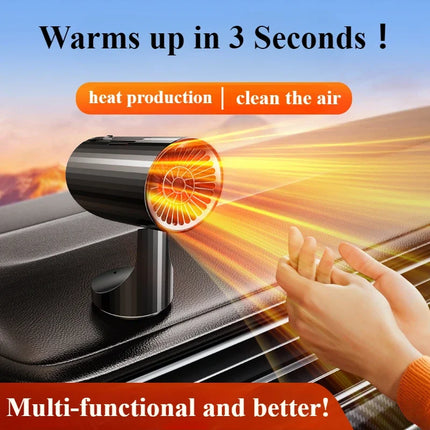 Eary Car Heater Portable Electronic Auto Fan Heater 12V 24V 150W 2 in 1 Fast Heating/Cooling 360°Rotating Car Defrost Defogger