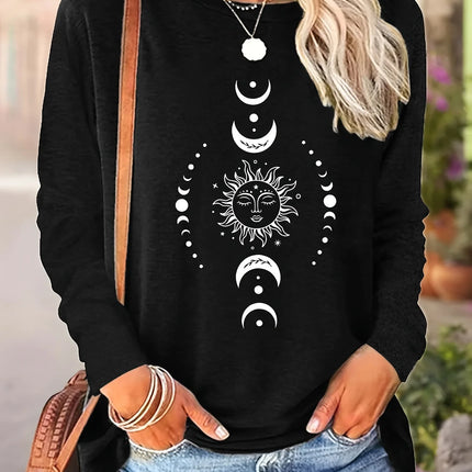 Pink Love Letter Lip Print T-shirt Long Sleeve Crew Women's Autumn Winter Long-sleeved Black T-shirt Loose Comfortable