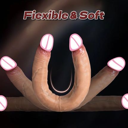 Double Head Dildo Realistic Longer Penis Anal Vaginal Stimulator Liquid Silicone Sex Toys for Lesbian Couples Gay Men Dildos