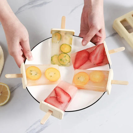 DIY Popsicle Ice Cream Mold, Homemade Ice Lolly Box with Plastic Sticks, Multi-use Ice Cube Tray Kitchen Gadget