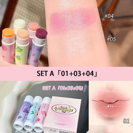 1/3Pc Fruit Lip Balm Moisturizing Clear Lip-Primer Mask Cute Jelly Tinted Lip Stick Lighten Lines Plump Lip Care Makeup