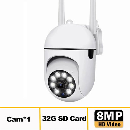8MP Wifi Surveillance Camera Wireless Security PTZ IP Camera Color Night Vision AI Human Tracking CCTV Camera 4X Digital Zoom
