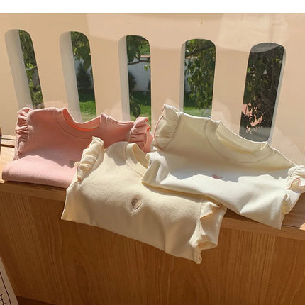 New Children's T-Shirt Sweater Girls Long-Sleeved Spring and Fall Models Long-Sleeved Bottoming Shirt Girls Sweater T-Shirt Long