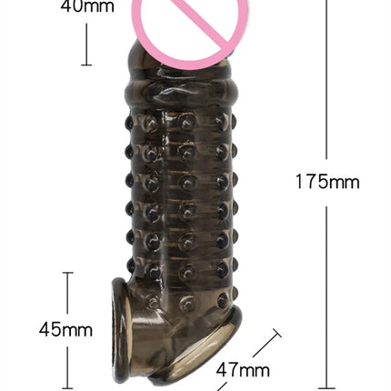 Male Penis Cock Ring Delay Ejaculation Silicone Reusable Penis Sleeve Condom Glans Penis Enlarger Extender Adult Sex Toy For Men
