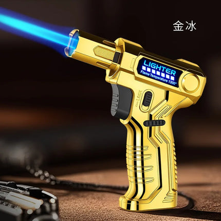Metal High-temperature High Flame Welding Gun Lighter Windproof Direct Spray Flame Safety Lock Kitchen Cigar Outdoor Lighter