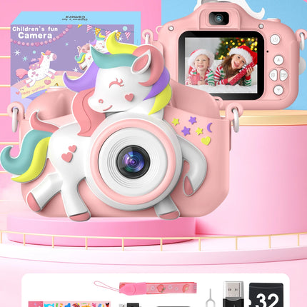 Kids Mini Camera 20.0 MP 1080P HD Digital Camera 2.0" Screen Camcorder Toy With 32GB Card For 6-12 Years Birthday Gifts