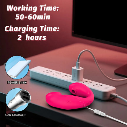 2 IN 1 Dildo Vibrator For Women Nipple Sucker Clitoris Stimulator G Spot Massage APP Control 9 Vibrating Modes Adults Sex Toys