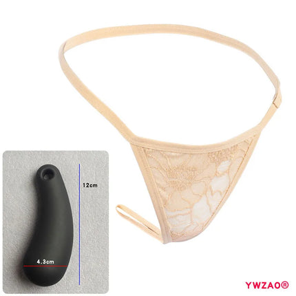 YWZAO Lace Skin-toned Underwear Ass Butt Plug Lingerie Toys For Invisible Dildo Anus Anal Fisting Ladies Thong Panties Adult N27